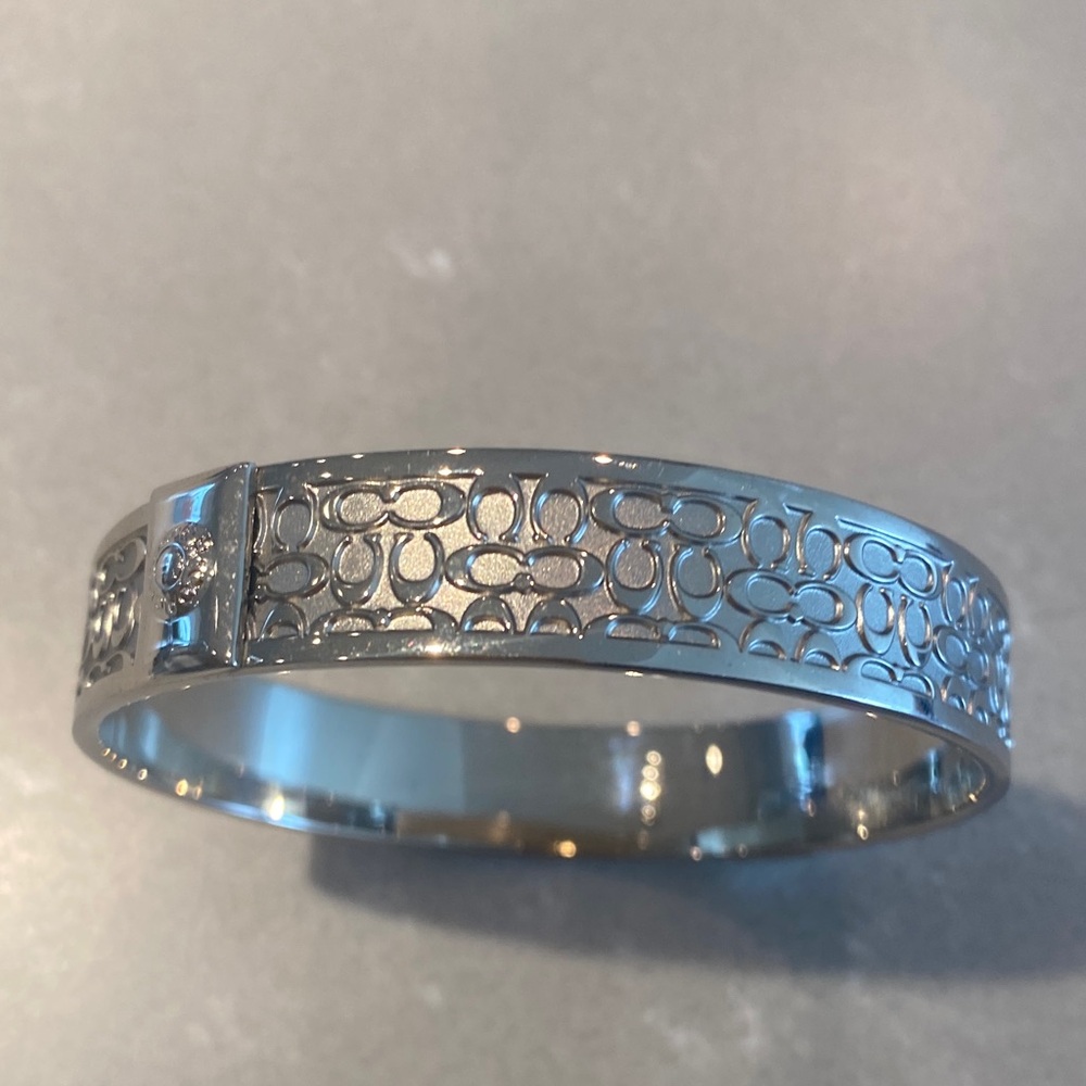 Coach Silver Patterned Bracelet